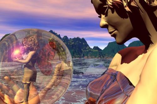 Fairy in a bubble - This is my favorite peice of graphic art that i have done. I am very proud of it. It took about 2 weeks to create.