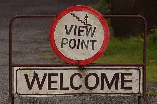 Viewpoint Welcome Sign - This is the perfect sign for myLot....I have seen some really funny signs throughout my lifetime.....