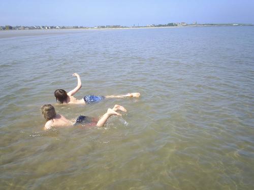 Kids swimming - The kids love to swim in the sea.