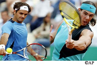Nadal, federer - Photo of the two tenis star who are going to meet on sunday for French open tenis