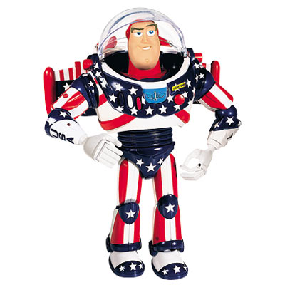 12'' Stars & Stripes Buzz Lightyear - Thinkway went patriotic with this version of the classic Buzz Lightyear figure.