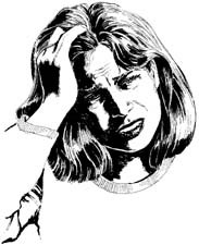 Headaches - Drawing of a woman with a headache.