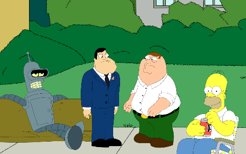 Family guy american dad the simpsons and futurearm - weird