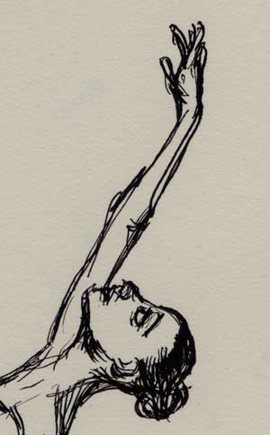 dancer reaching - A simple sketch of a dancer in a pose