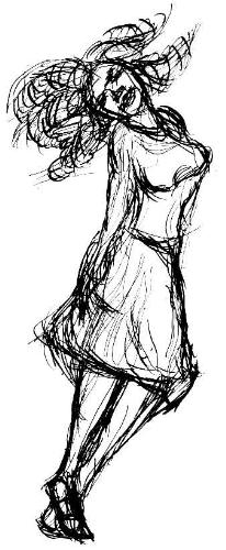 dancing woman - This is in response to the pen and ink discussion. It's just a sketch but I am fond of it.