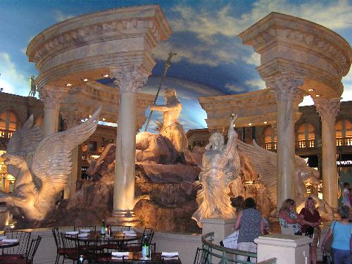 Ceasars Palace - this is inside of ceasars palace. what a beautiful hotel and casino. it was just amazing how the inside looks with all the statues and painted walls.