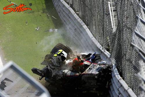 Kubica cheats death in horrific crash - first he crashes into a concrete wall at 190mph, flies fown the road, flips a few times, hits a barrier on the opposite side of the road and ends up on his side. The total amount of his injuries is a broken leg.