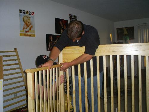 Crib - Ricky and Bean putting together Alexi's crib