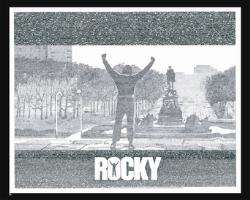 ROCKY - THE PHOTO IS MADE UP ENTIRELY OF WORDS AND DIALOGUES SAID IN THE ROCKY SERIES..IT IS AMAZING..YOU HAVE TO SEE THE IMAGE IN FULL SIZE AND YOU CAN ACTUALLY READ EACH AND EVERY WORD..