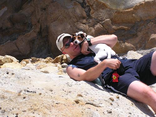 The Beach - This is a picture of lilly and me. we all went down to Avila Beach this weekend. What a great time it was