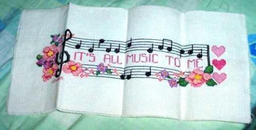 It's All Music To Me - My cross stitch about my passion for music.