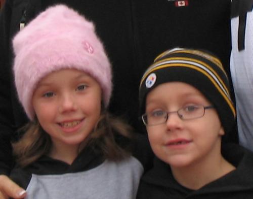 My two little ones - My two little ones taken on a very cold day in Pittsburgh just before the Steelers game