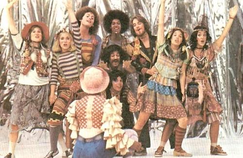 The Godspell Cast - Kate, Robin, Jesus, Merrell, John/Judas, Gilmer, Joanne, Jerry, Jeffrey and Lynne.