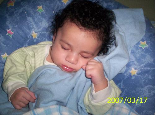 my son at 3 months old - he's sleepin what a little angel.
