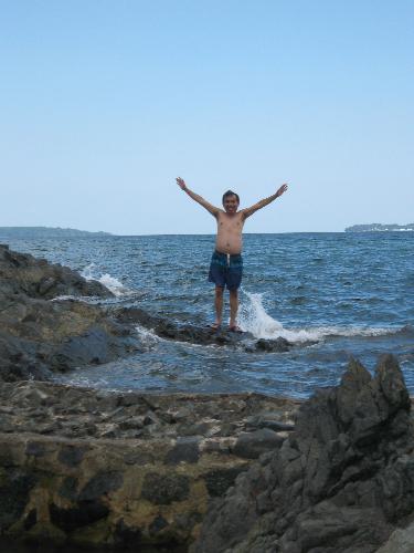 Castaway! - This is my father or a rocky shore in subic