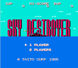 Sky Destroyer  - This is the startup screen.