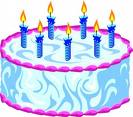 birthday cake - Birthday cake with candles in blue color