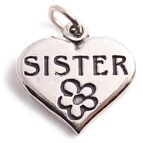 sister pendant - sister heart pendant.