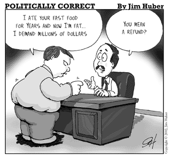Cartoon - Suing for being fat.