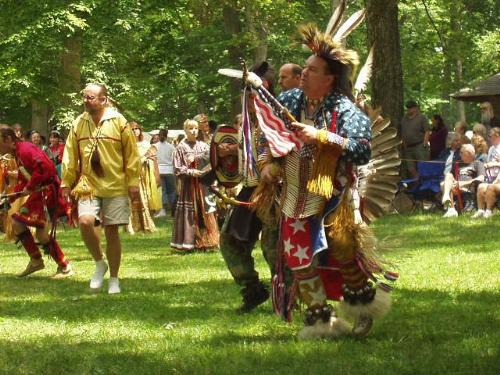 Native American Indian dancers - These dancers are wearing primarily woodland or plains Indian regalia.