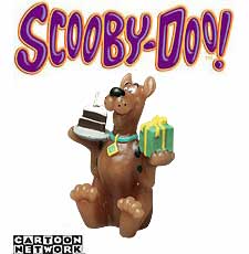 Wilton Scooby-Doo Birthday Candle - Product number: 2811-3227. Suggested retail price $3.99. Stands almost four inches high, Handpainted, clean burning with colorful details. Handpainted, clean burning with colorful details.