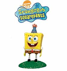 Wilton SpongeBob SquarePants Cake Topper - Product number: 2113-5130. Suggested retail price $3.99. Standing two inches high, he’s surfing your party goodies on these cool handpainted toppers. Food-safe plastic to use on cupcakes, brownies, cakes and other treats. Six to a package!
