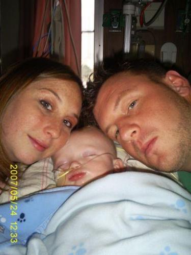 Baby Kaleb - the family at the hospital