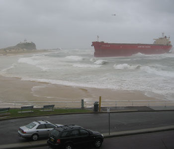ship on nobby's beach - ship on beach