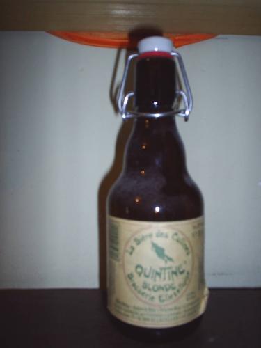 A bottle of beer - A bottle of Quinine, which is a heady and strong Belgian beer.