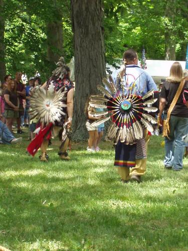 Native American Indian dancers - Plains Indian regalia at powwow in Ohio