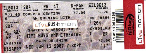 Ticket from Concert in Atlanta - Just sharing the beautiful sight. ;)