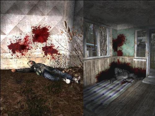 Blood - This is picture from Faiakes Mod to S.T.A.L.K.E.R. this change gives more realistic blood after someones dies