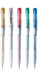 BIC Gel Intensity Metallic Pens - Colors: metallic blue, metallic yellow, silver, metallic pink and metallic green. Point size: 0.8 mm for a medium line width. Gel Intensity Metallic Roller is available in 5 metallic colors, ideal for personal notes, birthday and Christmas cards, doodling…