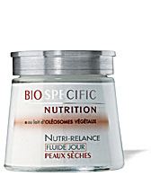 Nutri-boost Day Lotion - For skin nourishment and protection... This easily absorbed formula with plant oleosome milk helps to boost the active nutrition process of skin cells lacking suppleness and elasticity. Nourished and protected; the epidermis regains a feeling of comfort and long-lasting suppleness. After 30 days of use the skin will be visibly less dry with a fresher, velvet-soft complexion.