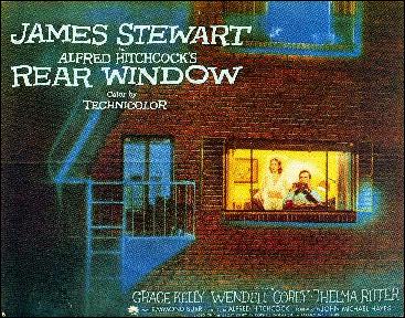 A poster of Rear Window, a classic Alfred Hitchcoc - Rear Window, a classic Alfred Hitchcock film, starring James Stewart and Grace Kelly