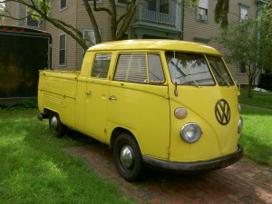 VW yellow van - So cute, right? I always like this car. Nowadays, I see more on the streets. This one was taken in Boston.