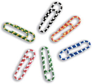 Premier-Grip Zebra Paperclips - Colorful and fun, these rubber grip clips are a nice way to add some color to your desk.