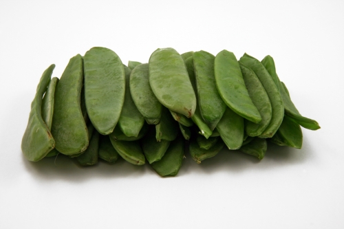 Peas - Peas are one of the first vegetables kids like to eat. This variety, of mange touts, is something that is translated as 'eat all'. The skin and everything can be eaten, and they are best raw and straight of the bush.