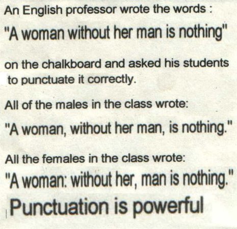 punctuation - punctuation is powerfull