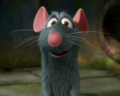 ratatouille - This is the mane character from 'ratatouille' a rat who likes to eat very much... especially cheese :)