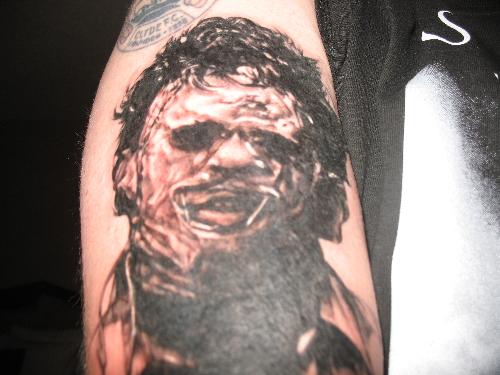 My latest tattoo - wooooooo....scary...leatherface...not the new one but the original