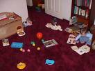 Playroom - A messy kids playroom. 