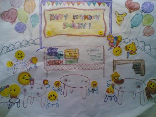 smileys birthday party - share your smile with this another work of art from my kids