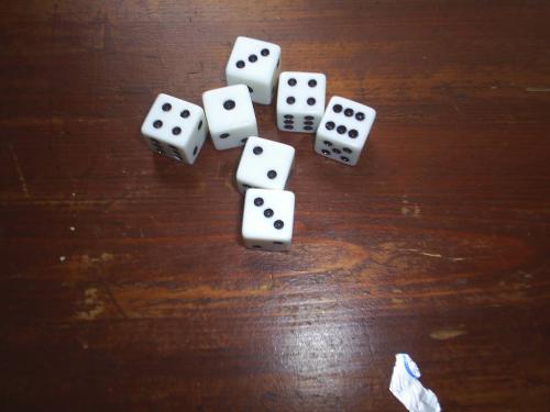 A set of dice - I love playing dice and board games. Here is a set of dice from the game of 'Greed'.