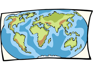 People - Earth's map, oceans, each continent
