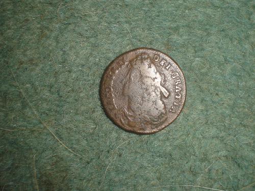 king james 11, 1686, coin, gun metal coin, e.bay,  - This is my first ever find of anything interesting and im completely hooked, ill look forward to finding something even more interesting blessed be