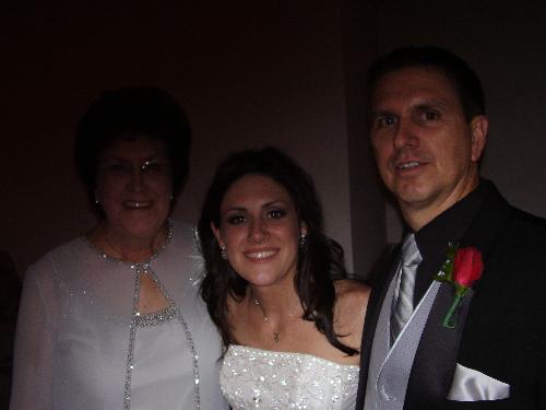 Me, my son and the bride - I'm on the left, in case you can't tell. That's my son in the middle, and his daughter on the right.