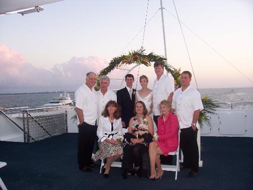 Sunset Wedding on board boat - This was a gorgeous sunset wedding following by a sundown cruise in Biscayne Bay in Miami, FL. A perfect setting and a perfect wedding.