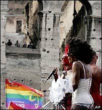 gays - gays, lesbians, transvestites and bisexuals go to italy and fight for their rights