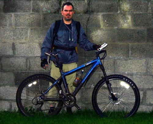 owen - this is a picture of my friend owen. he loves bikes (as you can see) and he's fond of mountaineering.
